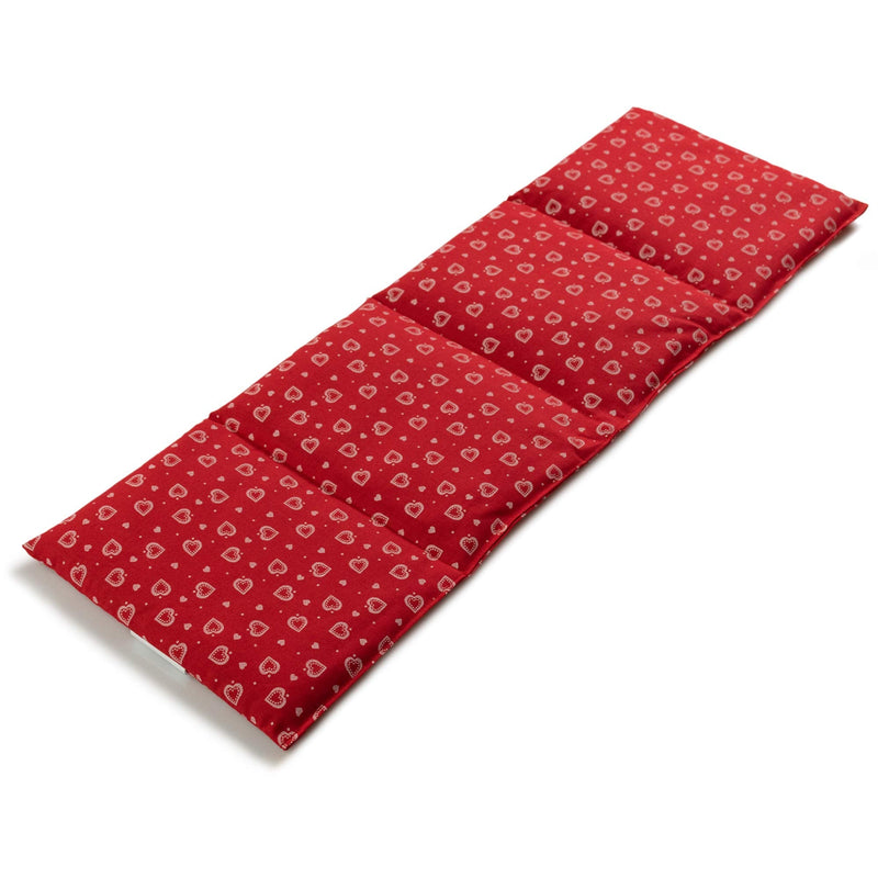 [Australia] - 4-chamber rapeseed pillow 20x60cm large - heart red - heat pillow & cold pillow - rapeseed grain pillow 