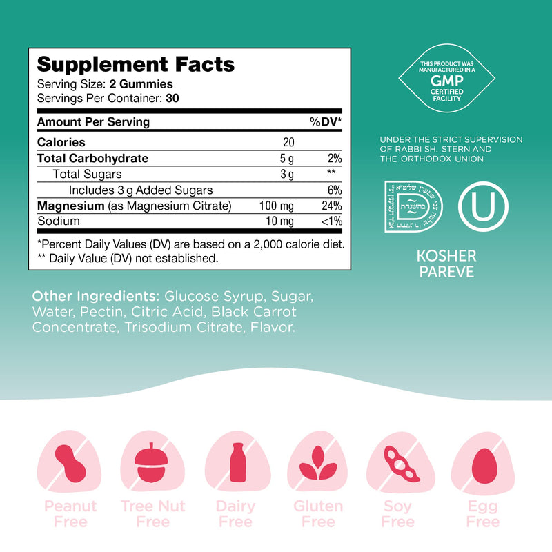 [Australia] - Chapter One Magnesium Gummies, Great Tasting Magnesium for Kids, Calm Kids Magnesium, Magnesium Gummies for Women and Men, Certified Kosher, (60 Flavored Gummies) Raspberry,Raspberry 60 Count (Pack of 1) 