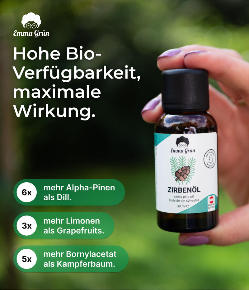 [Australia] - Emma Grün® Organic Stone Pine Oil [100% NATURALLY PURE] - Real Stone Pine Oil 30ml from Alpine Wild Growth - FOOD QUALITY - Pure Natural Essential Oil - Woody Stone Pine Oil for Diffuser & Sauna Stone Pine 30 ml (Pack of 1) 