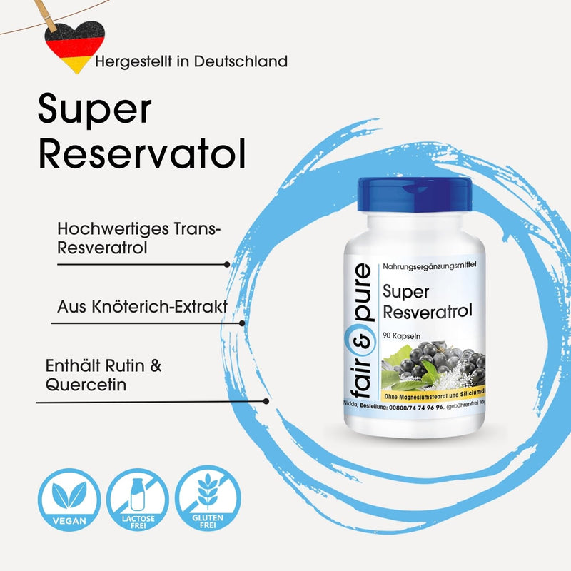 [Australia] - Fair & Pure® - Super Resveratrol - 90 capsules - natural resveratrol from knotweed with bioflavonoids - vegan 