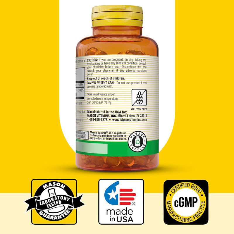 [Australia] - MASON NATURAL Vitamin A 3,000 mcg (10,000 IU) from Fish Liver Oil, Supports Vision & Immune Health, 100 Softgels, Pack of 3 Unflavored 100 Count (Pack of 3) 