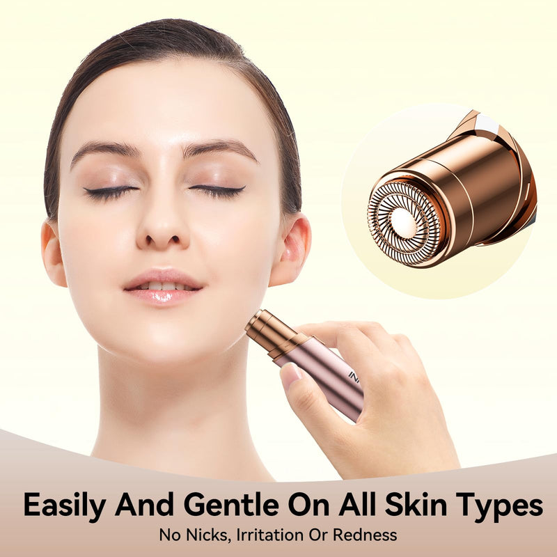 [Australia] - Facial Hair Remover for Women Ladies Upper Lip Hair Removal Electric Face Shaver with Rechargeable Battery Brush(Champagne Gold) Champagne Gold 