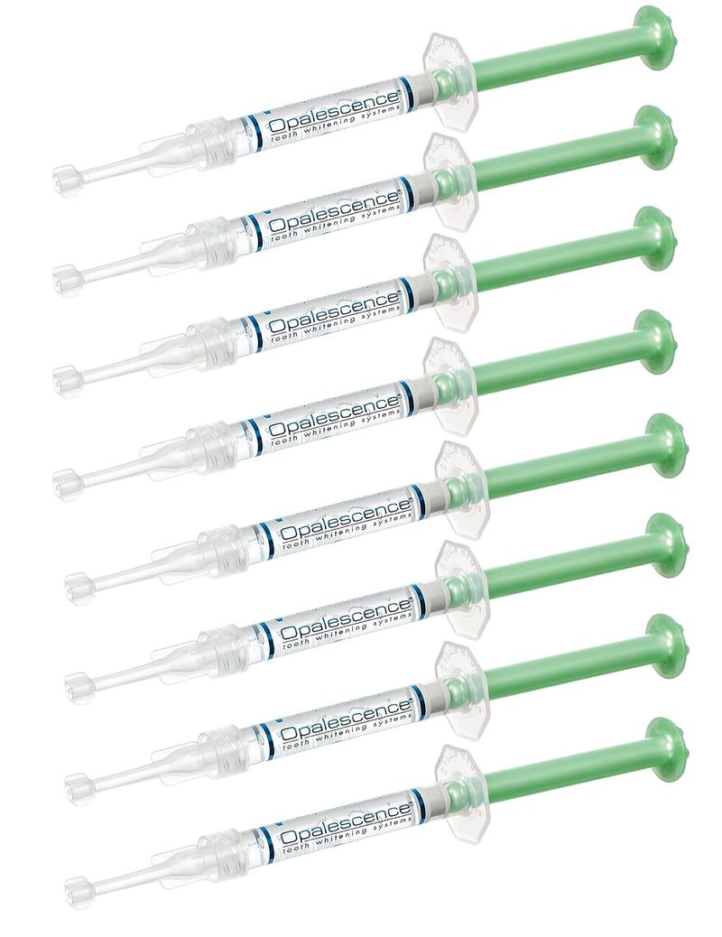 Opalescence 20% Gel Syringes Teeth Whitening - Refill Kit (8 Syringes) Carbamide Peroxide, Fluoride. Made by Ultradent, in Mint Flavor. Tooth Whitening - 5196-4 Opalescence 0.04 Fl Oz (Pack of 8)