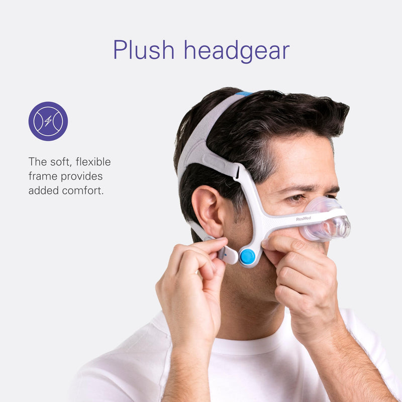 [Australia] - ResMed AirFit/AirTouch N20 Headgear - Replacement Headgear - Features Magnetic Headgear Clips - Standard/Medium, Blue 