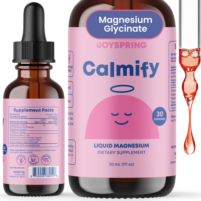 JoySpring Calmify & Genius Gummies Bundle | Naturally Sourced Kids Vitamins & Minerals | Non-Alcoholic, Sugar-Free Liquid Formula | Vegan & Vegetarian Liquid Drops and Gummies Supplement