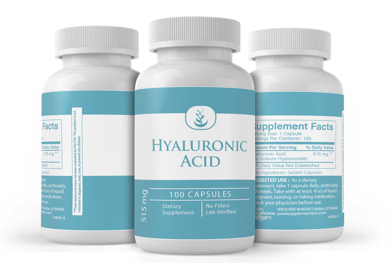 [Australia] - Pure Original Ingredients Hyaluronic Acid, (100 Capsules) Always Pure, No Additives Or Fillers, Lab Verified 