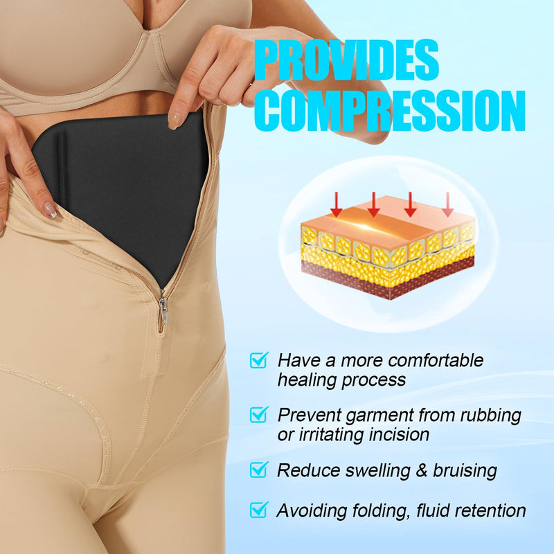 Ab Board Post Surgery Liposuction - Lipo Foam Ab Board, Lipo Abdominal Board Post Surgery, Abdominal Compression Lipo Board for Tummy Tuck, Tabla Para Fajas de Mujeres Abdomen (Black)