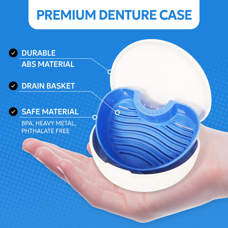 [Australia] - Denture storage case – Hygienic & Protective Denture Bath Cup – Travel-Friendly Orthodontic Dental Retainer Container, Portable, Secure for Invisalign, Mouth guards, Braces – Easy to Use 
