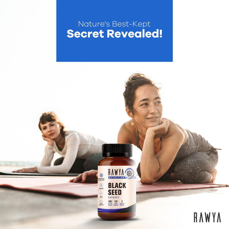 [Australia] - Nutrition, Black Seed Extract, 120 Vegan Capsules, Nigella Sativa, Black Cumin Seed Powder, 500 mg Each Capsule, Supports Immune System, Joints, Hair Growth & Skin, Halal, Vegan 