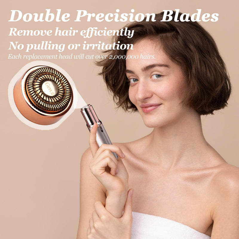 [Australia] - 6Pack Facial Rose Gold Gen 2 Replacement Heads for Flawless Hair Remover Generation 2, 18K Gold Double Blades Gen 2 replacment head x6pcs 
