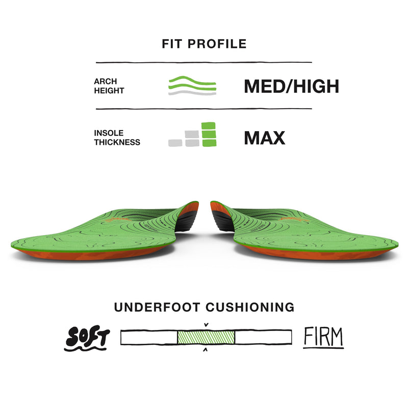 [Australia] - Superfeet Hike Support Insoles - Trim-to-Fit Comfort Carbon Fiber Orthotic Inserts for Hiking Boots or Shoes - Professional Grade - 9.5-11 Men, 10.5-12 Women Pine Men: 9.5 - 11 / Women: 10.5 - 12 