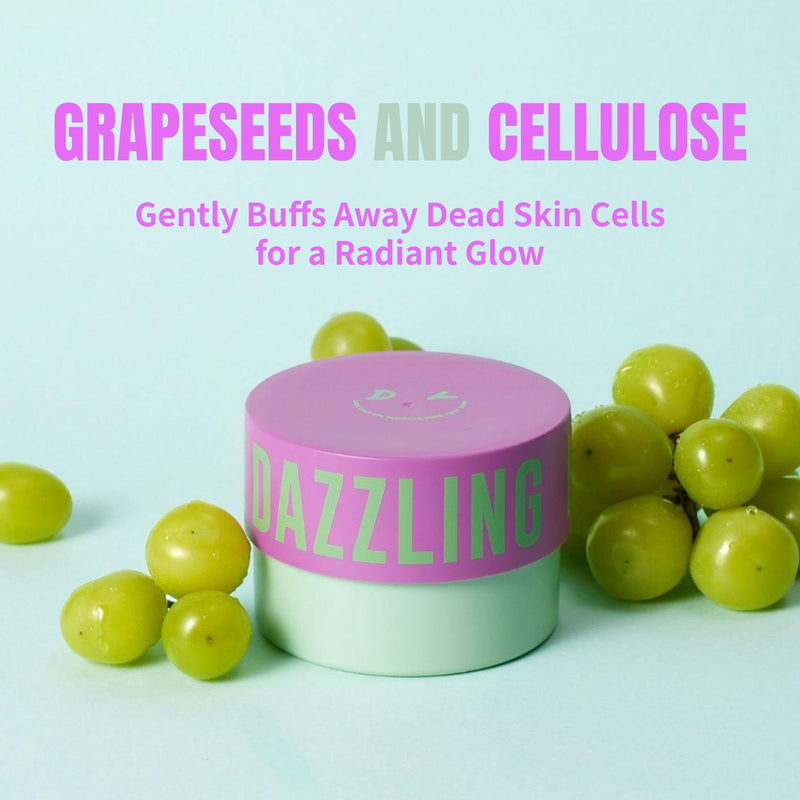 Dear Doer] Dazzling Body Scrub - Radiant & Gentle Exfoliator with Grape Seed & Plant-Derived Cellulose to Remove Dead Skin Cells with Vitamin C, Fresh Floral Scent, Vegan, 10.1 fl oz (300 ml) Dazzling, Fresh Floral 10.1 Ounce (Pack of 1)