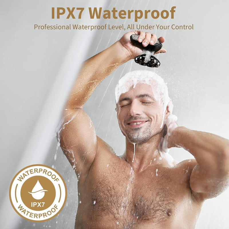 [Australia] - SHPAVVER Head Shavers for Bald Men: 5-in-1 Electric Razor - IPX7 Waterproof Shaving Grooming Kit for Balder - Turbo Speed & Precision Blades Dark Black 