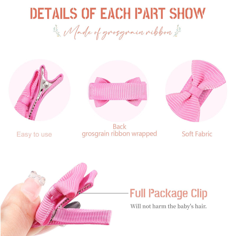 [Australia] - Baby Hair Clips Bows for Girls Mini Fully Lined Baby Bows Grosgrain Ribbon 1.2" Tiny Hair Bows Clips for Baby Girls Infant Fine Hair 40PCS (20Colors in Pairs) 1.2 Inch bows-40pcs 