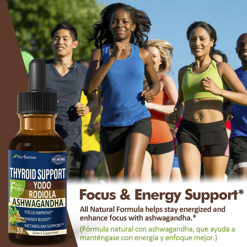 [Australia] - Thyroid Support Drops - Liquid Iodine Supplement, Gotas de YODO y Selenio para Tiroides, Con Rodiola Semenovii y Ortiga, Fight Brain Fog w/Ashwagandha & Rhodiola Extract Tincture.2 oz 