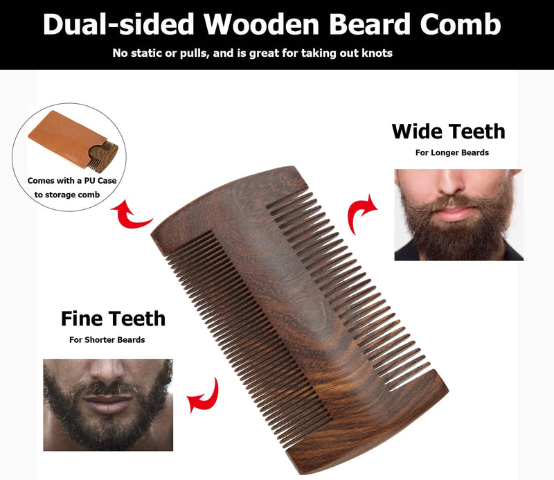 [Australia] - Shaving & Grooming Kit for Men, Danweix Beard Kit Brush Comb Scissors with Storage Bag Shaving Razor Brush with Stand holder 10pcs Refill Blades Great for Grooming Beards and Mustaches 