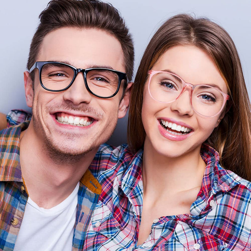 [Australia] - URAQT blue light filter glasses, round anti blue light PC gaming glasses, fashion glasses, blue light blocking glasses, without strength blue filter glasses for women and men (black & white & grey) black & transparent & grey 