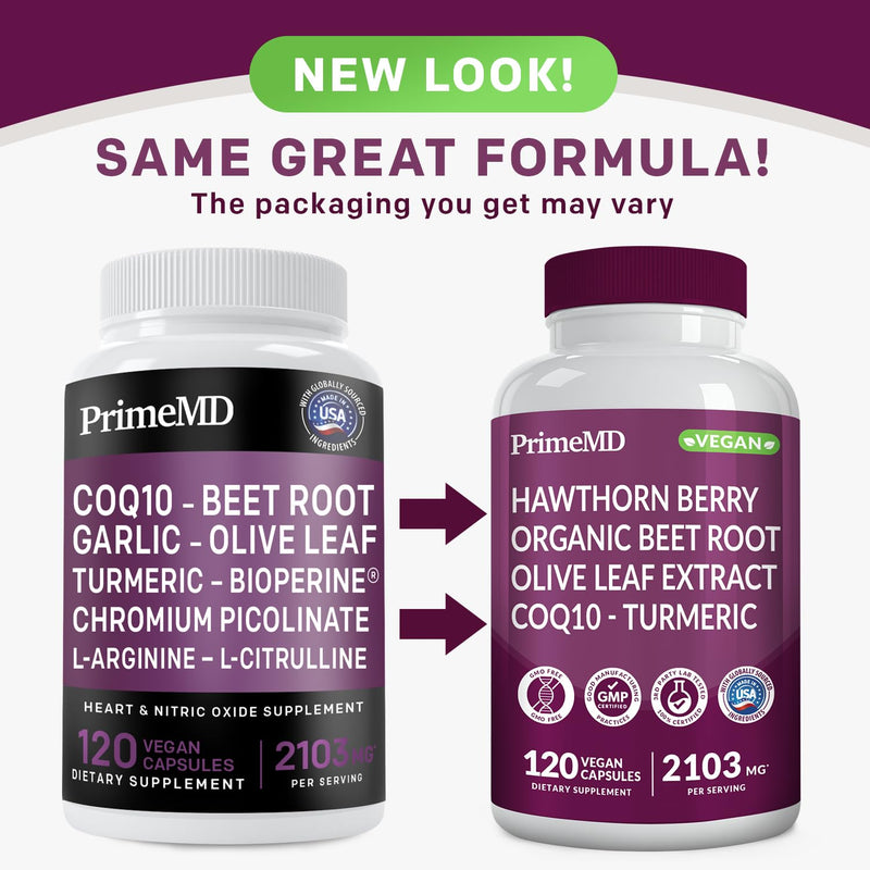 [Australia] - 26-in-1 Nitric Oxide Supplement - Blood Pressure Supplements for Heart Health with Coq 10, Organic Beet Root Capsules, Olive Leaf Extract, Hawthorn Berry and Garlic Supplements with 2103mg Per Serving 