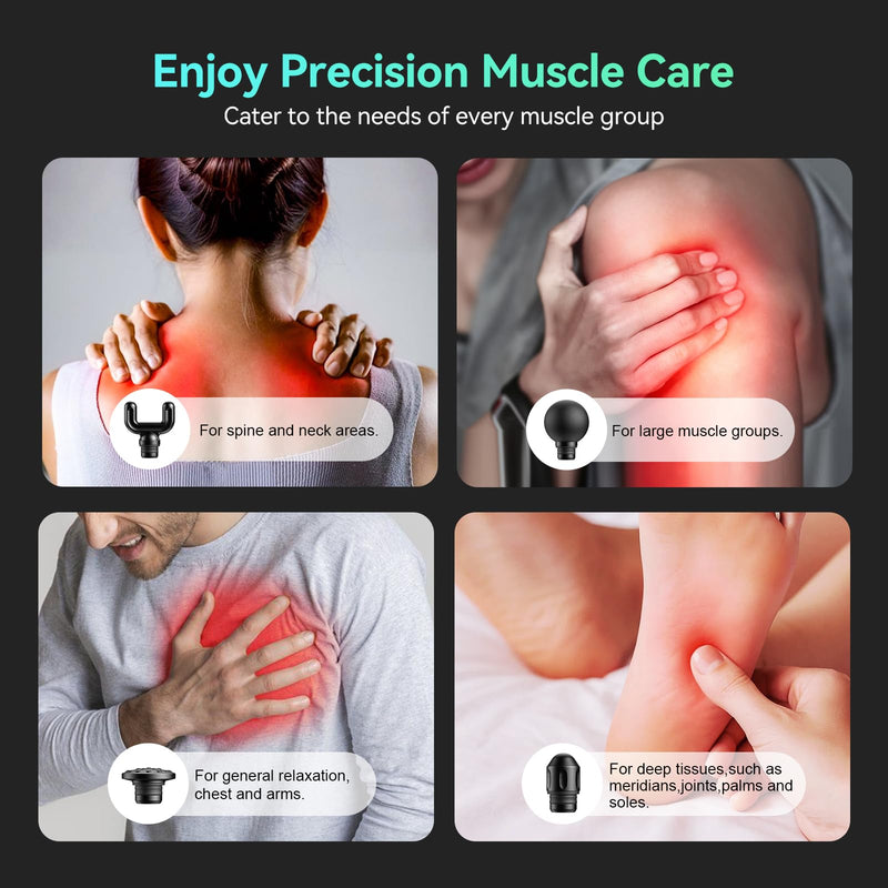 Mini Massage Gun Pocket-Sized Massage Gun Deep Tissue Quiet, Portable Percussion Muscle Travel Massager Gun,Back/Neck Massager for Pain Relief Deep Tissue (Black) Black