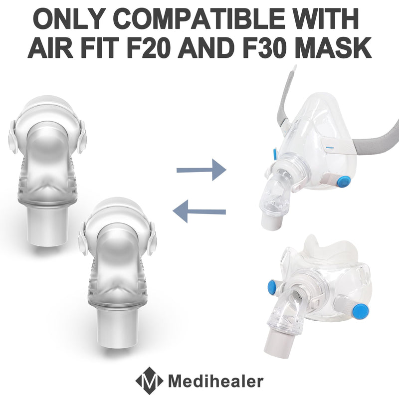 [Australia] - 2 Packs Replacement Swivel Elbow Connector Compatible with F20 and F30,Tube Quick-Release Elbow,Great-Value Supplies by Medihealer 