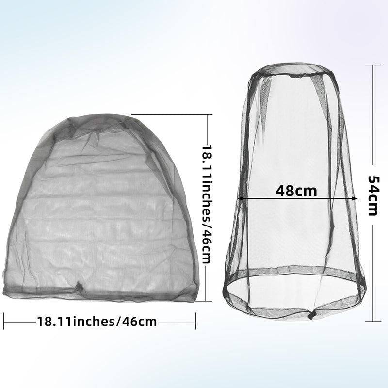 [Australia] - 8 Pack Gray Mosquito Covers Wearable Head Net Face Mesh Protecting Net Mosquito Fly Insects Bugs Preventing for Outdoor Hiking Camping 