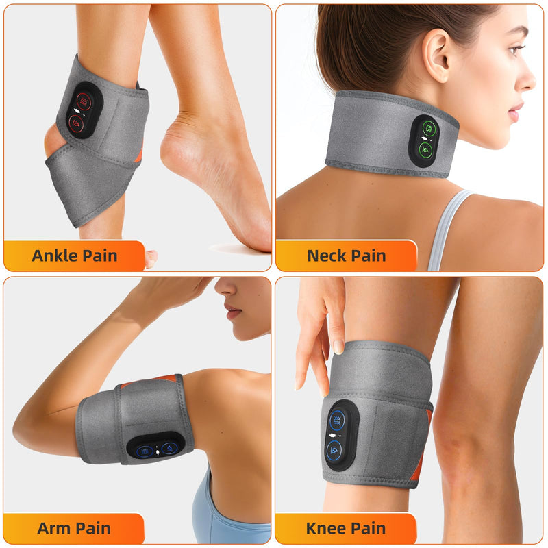 Cordless Wrist Heating Pad for Pain Relief, Wrist Massager for Carpal Tunnel, Heated Wrist Wrap Brace for Arthritis, Red Light Therapy Wrist Brace with 3000mAh Rechargeable, Gray