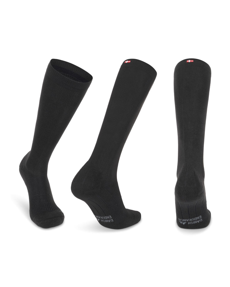 [Australia] - DANISH ENDURANCE compression stockings, sports compression socks, support stockings, thrombosis stockings, 21-26 mmHg, unisex, for men and women, plain black 43-47 