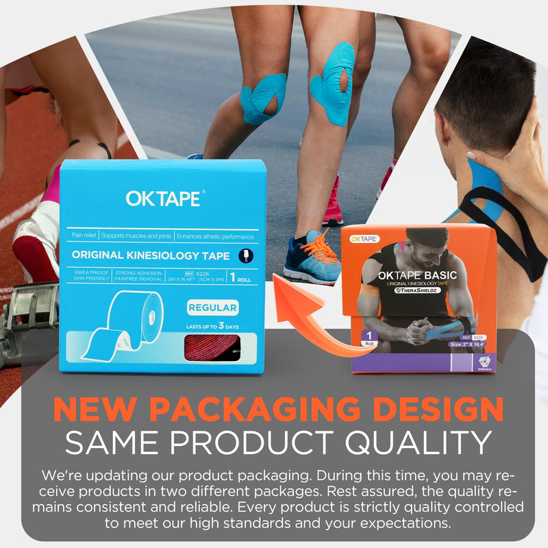 [Australia] - OK TAPE Kinesiology Tape, Basic Original Cotton Elastic Athletic Tape for Support and Recovery, Sports Tape Therapeutic Pain Relief, 2in×16.4ft Uncut Roll - Beige 1 Roll 