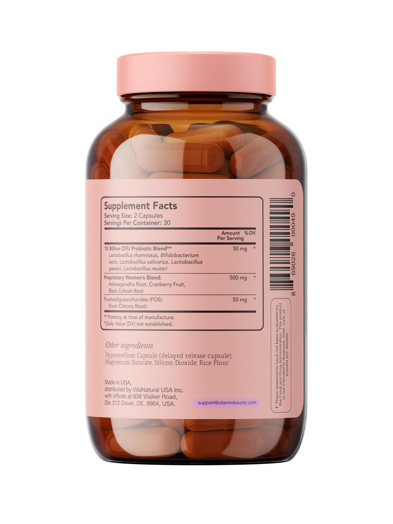 Vitamin Bounty Probiotic Bundle for Women – Pro-50 (50 Billion CFU, 13 Strains + Prebiotics) & Pro-Daily Vaginal Probiotics (10 Billion CFU, 5 Strains with Cranberry) – Digestive, Immune, Urinary & Fe