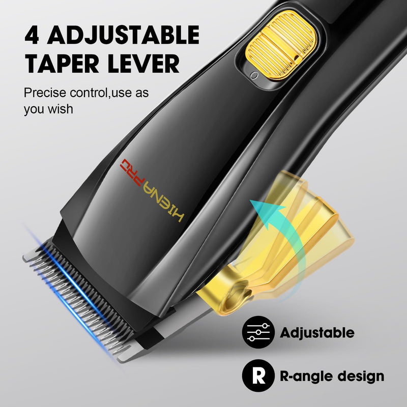 [Australia] - HIENA PRO Professional Hair Clippers and T-Blade Trimmer Kit for Men Cordless Complete Barber Kit Hair Cutting Kit Haircut Set with LED Display & USB Rechargeable (Black) 