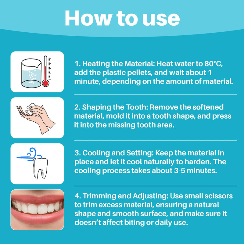 [Australia] - 10.9oz Thermoplastic Teeth Repair Beads - Moldable False Teeth Beads,Tooth Repair kit for DIY Tooth Filling,Plastic Pellets Replacement,for Halloween Vampire Teeth Fangs 