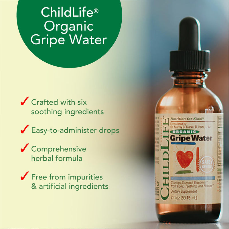 [Australia] - CHILDLIFE ESSENTIALS Organic Gripe Water for Babies - Gripe Water Newborn, Gas Drops for Newborns, Baby Drops for Gas & Colic Relief, Infant Gas Relief with Ginger, Fennel, Dill - 2 Fl Oz (Pack of 1) 2 Fl Oz (Pack of 1) 