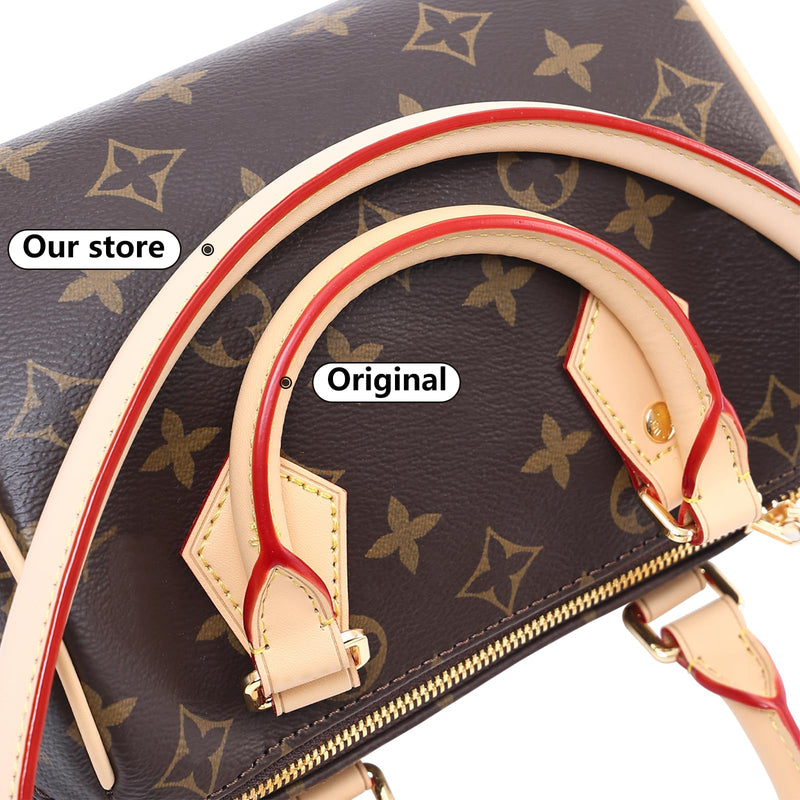 Jiesinlov 27.5inches Vachetta Leather Shoulder Rolled Strap Replacement,Short Bags Strap for Soft Lucky Speedy 25 30 Handbags(Apricot) Apricot