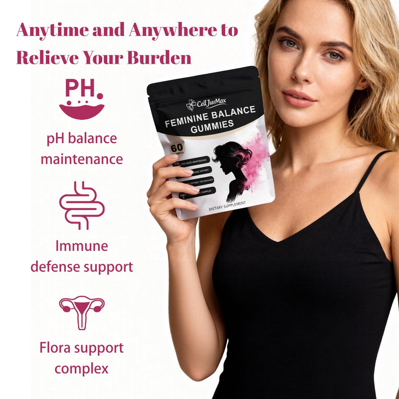 Feminine Balance Gummies for Women,pH Balance & Odor Control, Immune & Vaginal Health Support, Sugar-Free Gluten-Freet (1) 1
