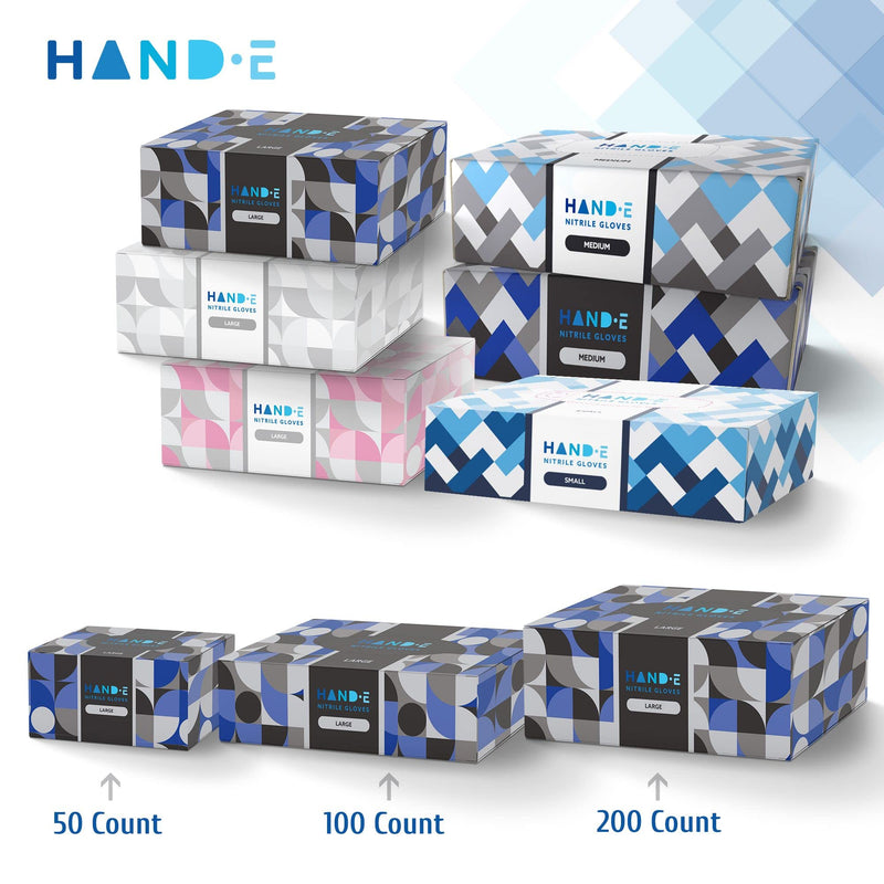 [Australia] - Hand-E Touch Black Nitrile Disposable Gloves - Latex Free BBQ, Tattoo, Hair Dye, Cooking, Mechanic Gloves 50 Large 