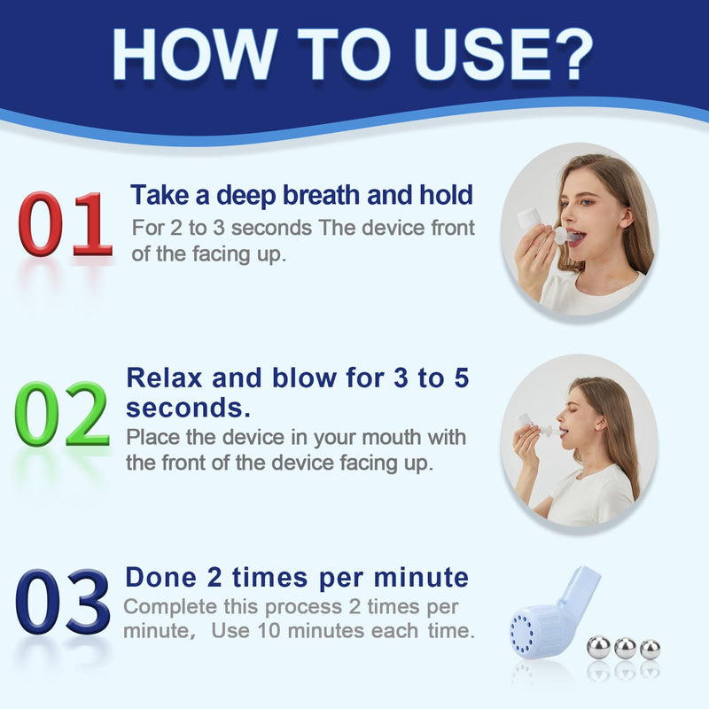 [Australia] - Lung TrainerÔºàOTCÔºâBreathing Exercise Device for LungsÔºåEnhance Respiratory MuscleÔºåEquipped with 3 Balls Blue' 