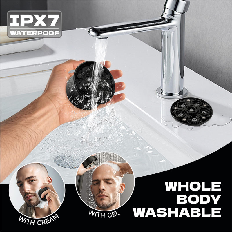 [Australia] - Bald Hair Clipper, Hair Trimmer for A Bald Head, Beard Shaver, Magnetic Six-Blade Head, Easy to Clean, USB Charging, Two-Speed Settings, Extra-Long Battery Life, an Ideal Gift for Fathers and Men 