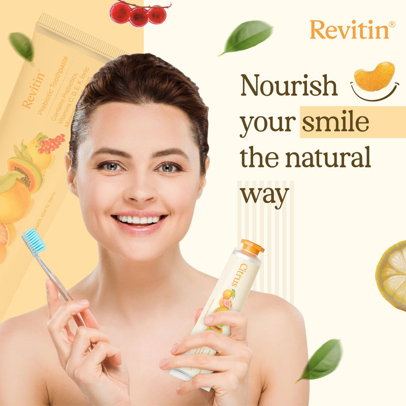 [Australia] - Revitin Toothpaste | Fluoride-Free Prebiotic Citrus Tooth Gel | No SLS, Gluten Free, Dye Free, GMO Free, No Sweeteners | Non-Toxic, Kid Approved 3.4 Ounce (Pack of 1) 