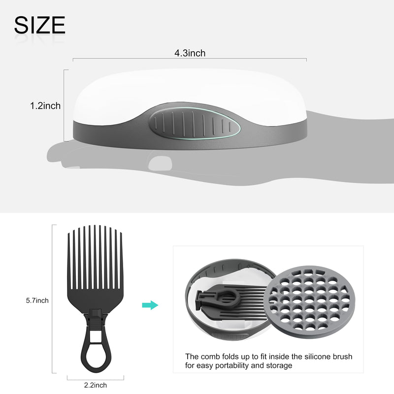 [Australia] - Silicone Twist Hair Brush, Magic Curling Hair Tool for Afro Curls,Vertical Stripe Curl Brushes, Detachable Two-Sided for Men Women Boy Girl Comb, Gray, 1 Piece Grey 