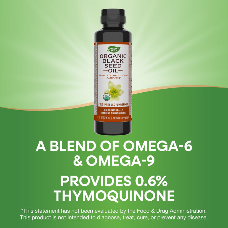 [Australia] - Nature's Way Organic Black Seed Oil, Supports Antioxidants Pathways*, Cold-Pressed, Vegan, Gluten Free, 8 oz 