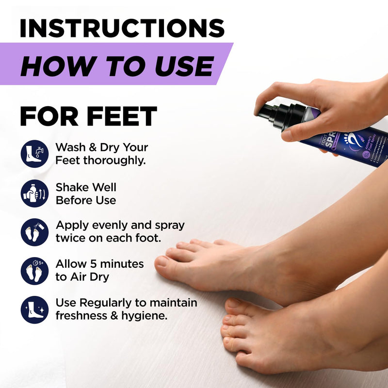 Foot Cure Shoe Deodorizer Spray - Tea Tree | Lavender Shoe Deodorizer for Smelly Feet, Athletes Foot Spray Odor Eliminator and Sweat Control | Removes, Controls & Prevents Odors - 120ml Made in USA