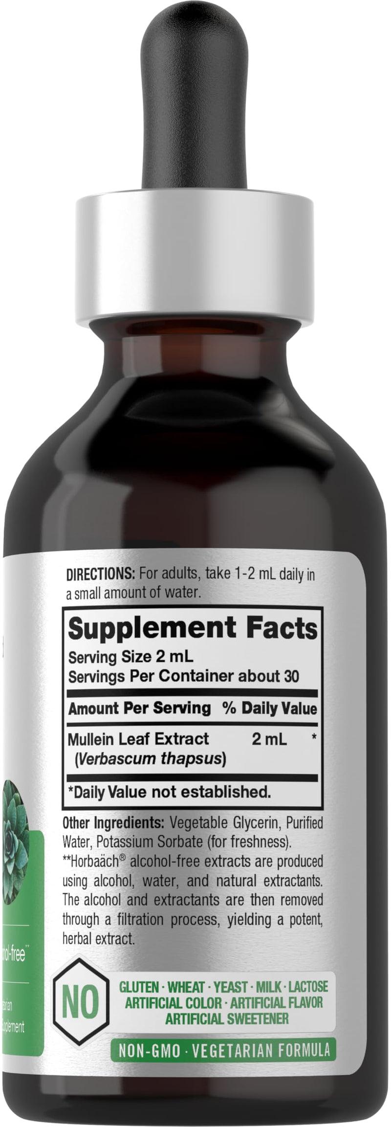 [Australia] - Horb√§ach Mullein Leaf Extract Drops | 2 fl oz | Alcohol Free Liquid Tincture | Vegetarian, Non-GMO & Gluten Free Herbal Supplement 