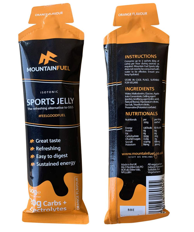Isotonic Sports Jelly - The Refreshing Alternative to Energy Gels (Pack of 12 Mixed Flavours). Bundled with a Pair of VPoint Leisure No-Tie Elastic Shoe Laces