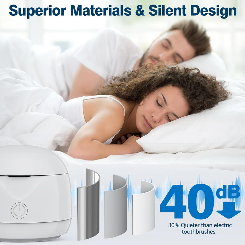 [Australia] - Retainer Cleaner Machine, 45kHz/25W Denture Cleaner, 2 Modes Mouth Guard Cleaner for Aligner, Night guard, Braces, and Jewelry Cleaner (White) White 