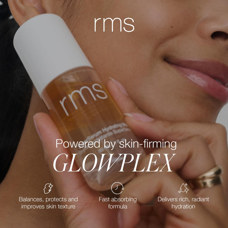 RMS Beauty SuperSerum Glow Serum Mist & Primer, 1.0 oz | Bi-phase hydrating face mist with niacinamide & Vitamin C. Works as a dewy makeup primer and refreshing setting spray.