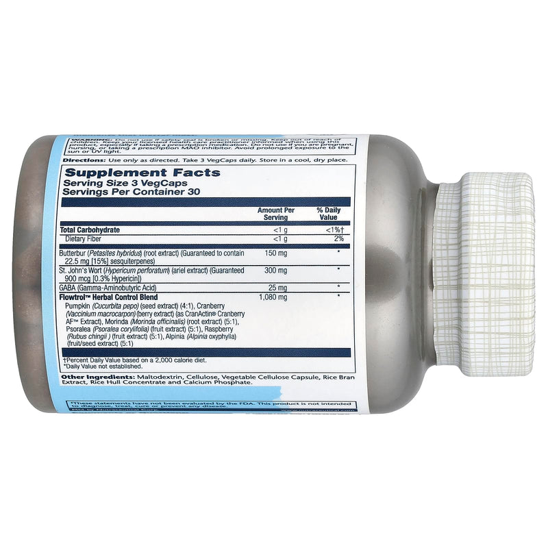 SOLARAY Continence Max w/Flowtrol, Veg Cap (Carton) | 90ct