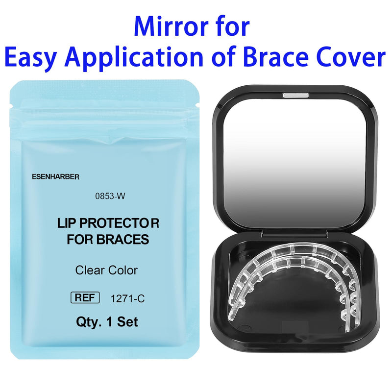 [Australia] - Comfort Cover for Braces - Lip Protector, Orthodontic Lip Cushion, Mouth Guard Clear Teeth Shield Bumper for Brackets, Aligner, Dental Wax Alternative, in Portable Storage Case with Mirror 