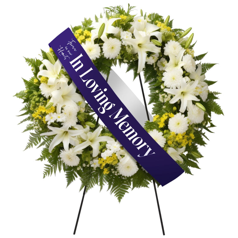 [Australia] - Funeral Sash Memorial Wreath Sash Funeral Ribbon Celebration of Life Ribbon for Casket or Wreath Flowers Memorial Service Honor The Loved Ones Memory 58x4''(Purple,in Loving Memory) Purple In Loving Memory 