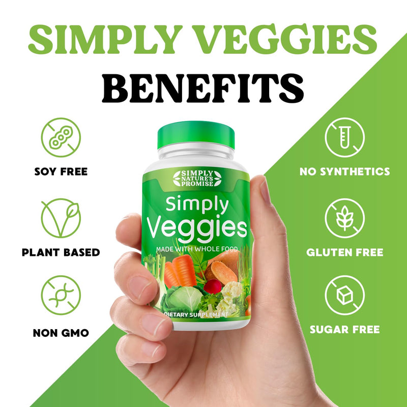 [Australia] - Simply Nature's Promise - 90 Veggie Capsules - Made with Whole Food Superfoods, Packed with Beta Carotene & 18 Different Vegetables - 100% Soy Free 