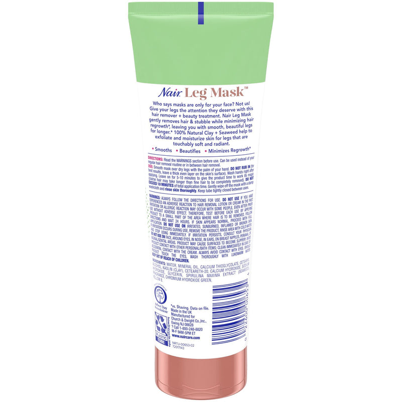 [Australia] - Nair Leg Mask Clay Exfoliate & Smooth 8 Ounce Tube (Pack of 2) 